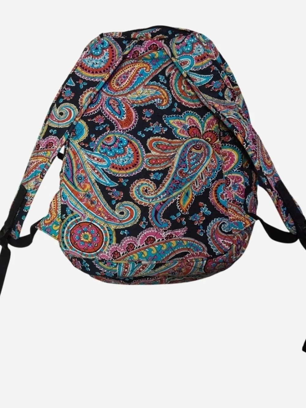 Patterned Paisley Women's Backpack - Black Multicolor
